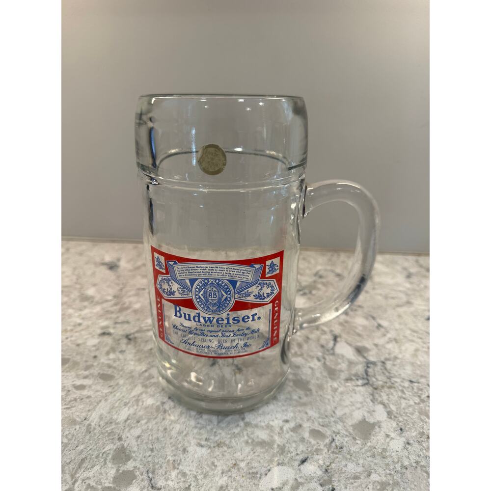 New Budweiser Giant Beer Mug Glass with Logo JL